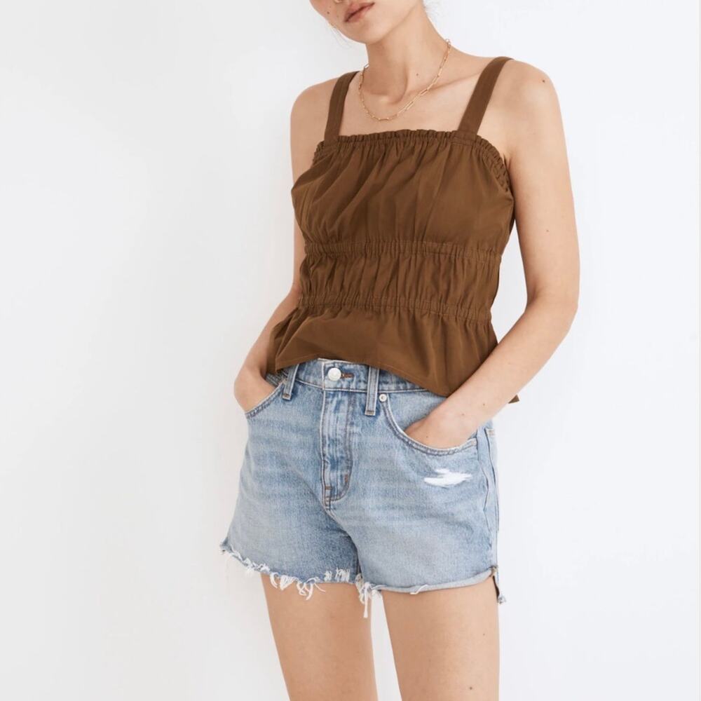 NWT Madewell Relaxed Blue Denim Shorts Side Slits 29 Madera Wash Style NF034